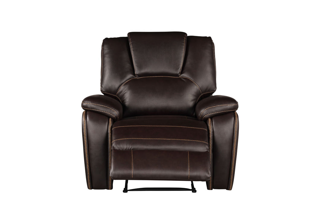 Hong Kong Power Reclining Chair Made With Faux Leather In Brown