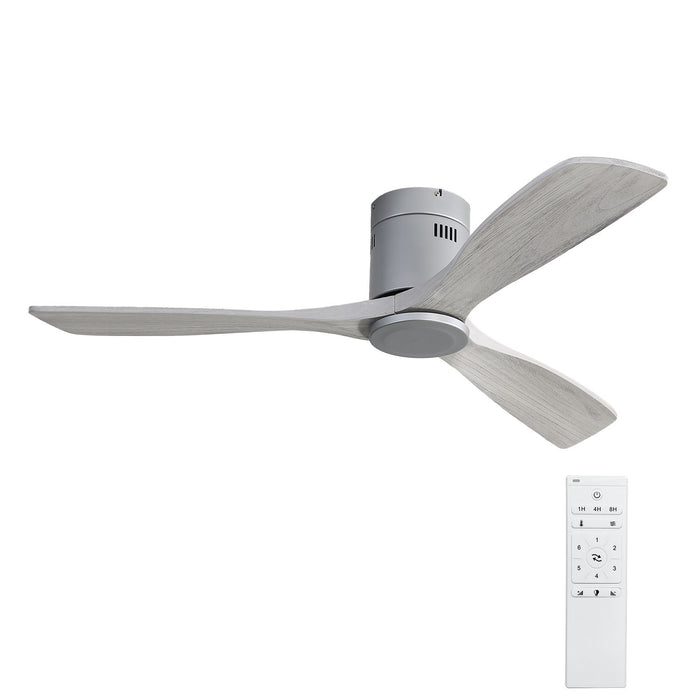 Low Profile Ceiling Fan Dc 3 Carved Wood Fan Blade Noiseless Reversible Motor Remote Control Without Light