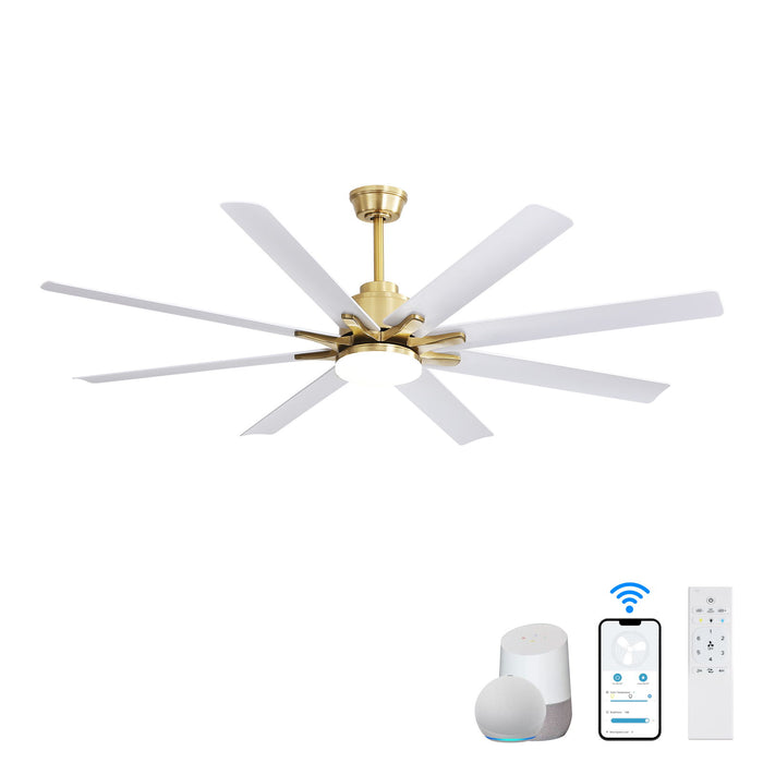 Low Profile Ceiling Fan With Dimmable Lights And Remote Control 6 Speed Reversible Noiseless DC Motor For Indoor - Gold