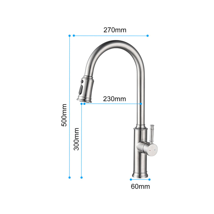 Kitchen Faucet With Pull Out Sprayer - Brushed Nickel