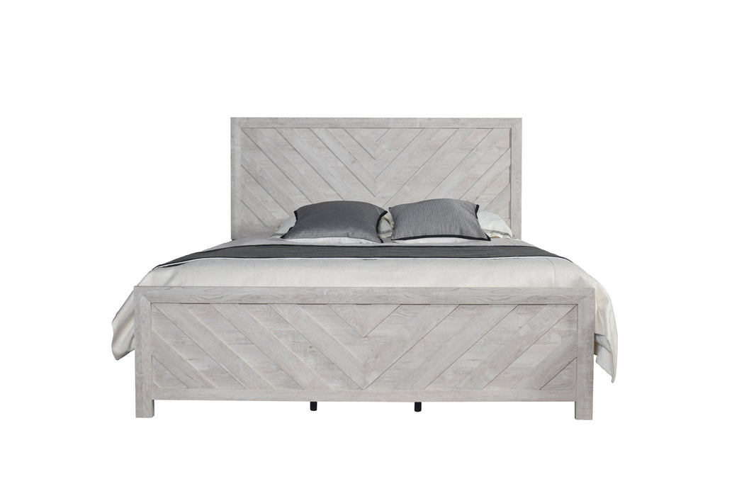 Denver King 4 Piece Modern Style Storage Bedroom Set Made With Wood In Gray