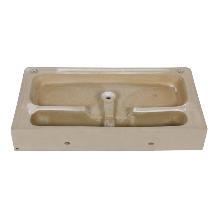 32" Bathroom Console Sink With Overflow, Ceramic Console Sink White Basin Polished Nicke Legs