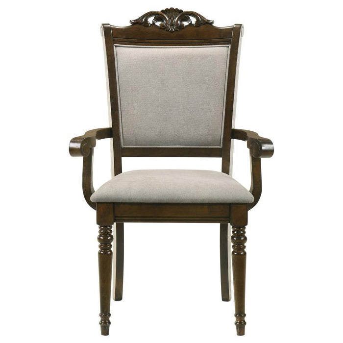 Willowbrook - Upholstered Dining Arm Chair (Set of 2) - Gray And Chestnut