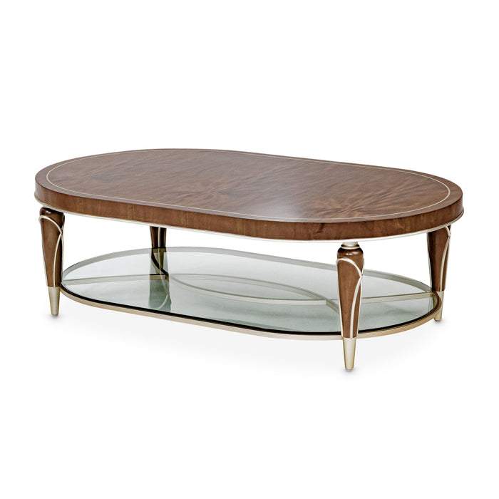 Villa Cherie Oval Cocktail Table - Hazelnut