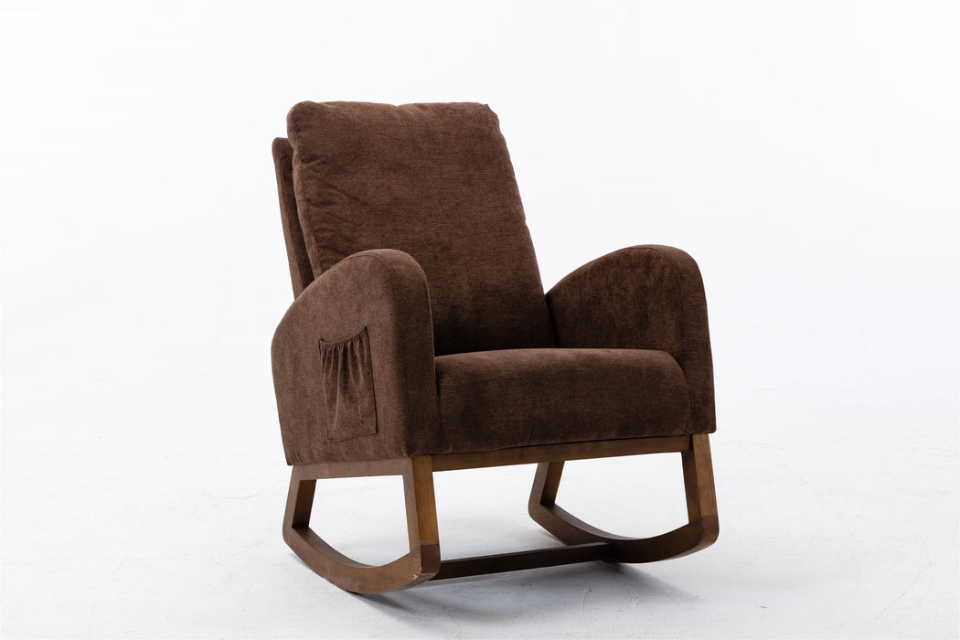Coolmore Comfortable Rocking Chair Coffee