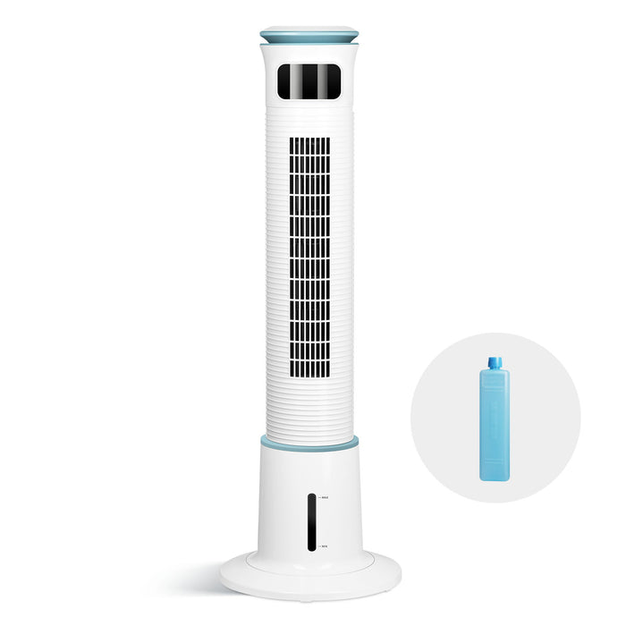 Simple Deluxe Mist Tower Fan, 12 Speeds & 3 Modes Settings Standing Fan, 15 Hour Timing Closure Cooling Fan, Low Noise, 43 Inches, White