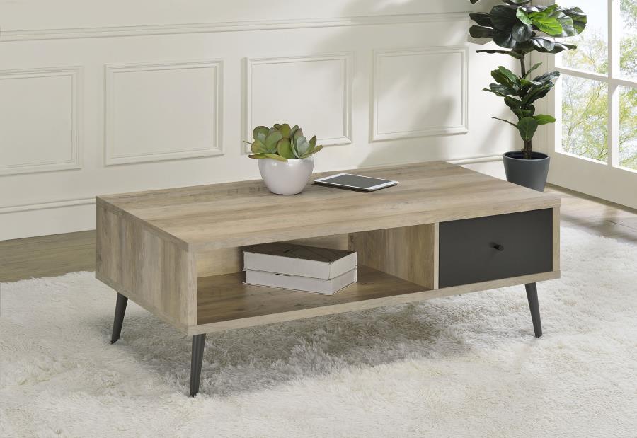 Welsh - 1-Drawer Engineered Wood Coffee Table Antique Pine - Distressed Pine