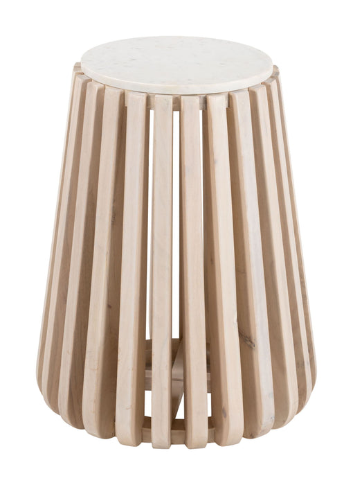 Cyprus - Side Table - White / Natural