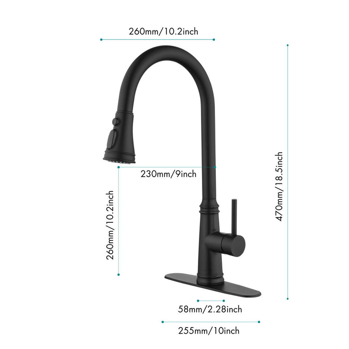 Touch Kitchen Faucet With Pull Down Sprayer, Matte Black