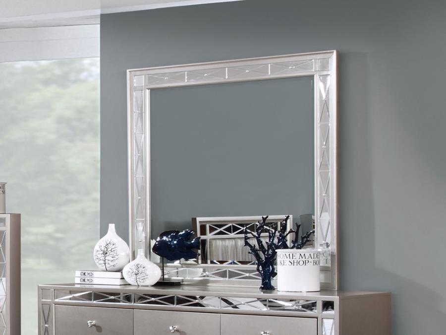 Leighton - Beveled Dresser Mirror - Metallic Mercury