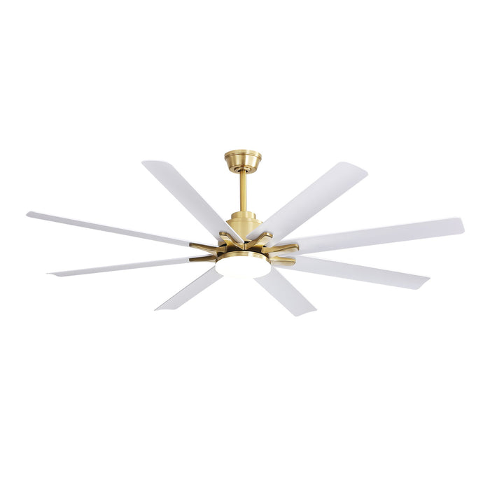 Low Profile Ceiling Fan With Dimmable Lights And Remote Control 6 Speed Reversible Noiseless DC Motor For Indoor - Gold