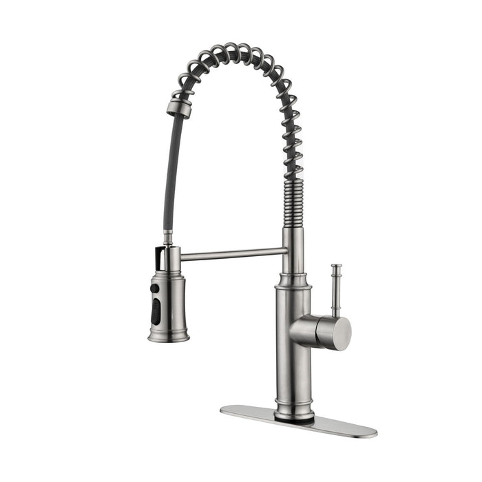 Kitchen Faucets Commercial Single Handle Single Lever Pull Down Sprayer, Spring Kitchen Sink Faucet