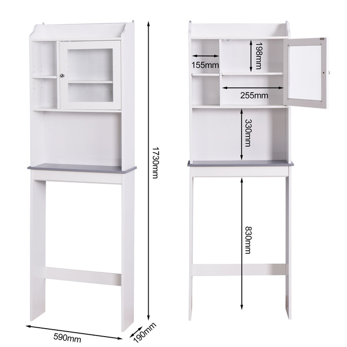 Modern Over The Toilet Space Saver Organization Wood Storage Cabinet For Home - Bathroom - White