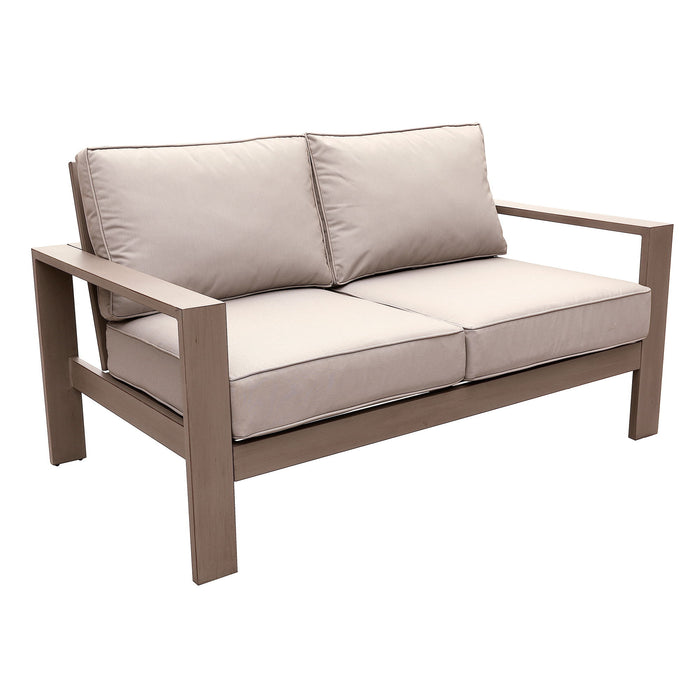 4 Piece Sofa Seating Group With Cushions, Wood Grained